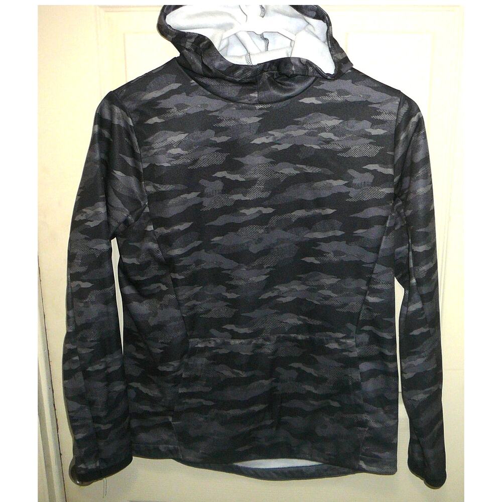 Tek Gear Youth L(14-16) Gray Black Camo Style Hoodie